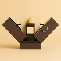 Caja de Regalo de Lujo para Cosméticos, con Doble Apertura, Tipo Portafolio, Verde, Magnética, de Cartón Rígido, con Diseño Geométrico de Arco, para Aceites Esenciales