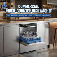 Lave-vaisselle professionnel sous comptoir à haute température, équipement compact de désinfection pour bars, hôtels, cafés, discothèques et cuisines