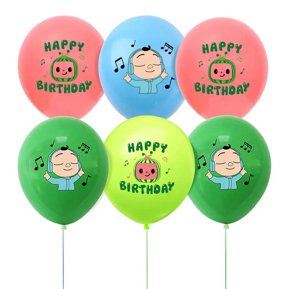 Ot-Juego de globos con pancarta de dibujos animados para niños, suministros de fiesta de cumpleaños, vajilla, decoraciones para tartas de mesa