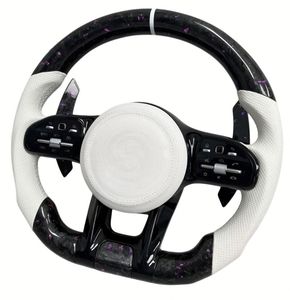 Volante de Fibra de Carbono Forjado Personalizado para <span class=keywords><strong>Mercedes</strong></span> Benz para W205 W222 W204 CLS C63 G500 G63 Edición Tiffany Blue Q50 QX50 - Product Image 3