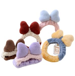 Suave alce astas diseño dibujos animados pelo toalla maquillaje diadema coral polar lindo niñas lavado cara diadema - Product Image 1
