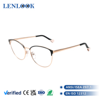 Monture de lunettes en métal moderne, anti-reflet, avec verres PC transparents, nouvelle collection, durable, design populaire, vente en gros, directement de l'usine
