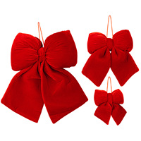Vente en gros de nœuds en velours de haute qualité, personnalisés, de grande taille, rouge bordeaux, pour décorations de mariage, d'arbre de Noël, à suspendre, décoration de la maison