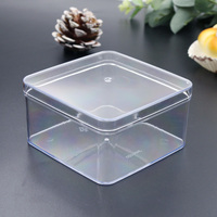 JNH020 Boîte d'emballage carrée transparente en PS jetable personnalisée avec couvercle, finition brillante, pour rouleaux d'œufs, cupcakes, pâtisseries, produits pour bébés
