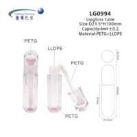 Tube de brillant à lèvres en forme de cœur 6ml, flacon vide pour gloss avec accent cœur 3D, emballage cosmétique PETG de qualité supérieure, vente en gros