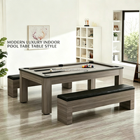 Table de billard moderne de luxe en bois massif durable avec queue de billard pour la maison, taille personnalisée 7/8/9 pieds, billard américain et snooker, couleur personnalisée