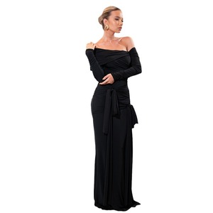 Guangzhou elegante abito da donna senza spalline Maxi strascico plissettato tinta unita digitale rivenditori <span class=keywords><strong>Online</strong></span> produttori di <span class=keywords><strong>abbigliamento</strong></span> - Product Image 6