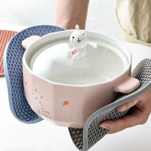 Ustensiles de cuisine résistant à la chaleur, tapis de table en silicone nid d'abeille tapis à fondue sous-verre en argile/ - Product Image 2