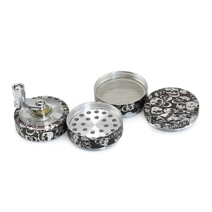 Hot Sale Custom Logo Zinc Alloy High Quality Magnetic 63 Mm/55 Mm 4-Layer Classic Spice Hand Crank <b>Herb</b> Crusher <b>Grinder</b> - Product Image 2