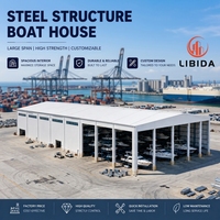 Abri pour bateau en acier préfabriqué sur mesure, imperméable, résistant à l'humidité et au vent, abri métallique pour bateau, stockage extérieur