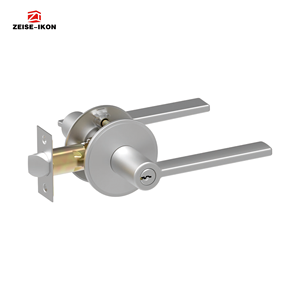 Serrure de porte d'entrée antivol durable <span class=keywords><strong>et</strong></span> étanche avec levier, finition <span class=keywords><strong>nickel</strong></span> satiné, bouton réglable, pêne dormant à cylindre unique, clé 70 mm - Product Image 4