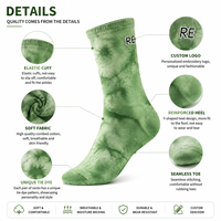 Chaussettes personnalisées tie-dye antidérapantes, colorées, tendance, décontractées, OEM ODM, logo personnalisé, 100% coton, fabricant