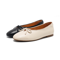 Ballerines classiques pour femmes en cuir véritable légères, souples, respirantes et antidérapantes pour l'automne/le printemps/l'été
