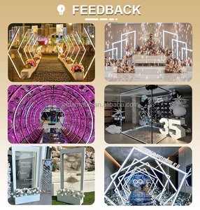 Arco de Boda en Forma de S con Flores Artificiales y Borlas Decorativas, Diseño Floral Blanco de Lujo JINDA - Product Image 6