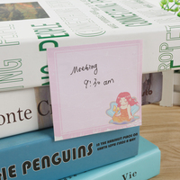 Bloc-notes autocollants Kawaii inspirés des sirènes, colorés, 50 feuilles, 76x76mm, personnalisables pour la marque