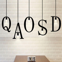 Lampes de comptoir de bar en fer forgé style rétro moderne avec interrupteur en verre et lettres noires pour café et restaurant