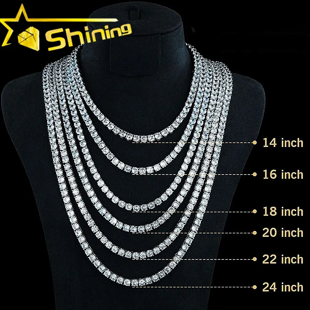 Wholesale Price Fashion Women Men Hip Hop Necklace Jewelry Iced Out Micro Pave 5A Cubic Zirconia CZ Diamond Tennis Chain