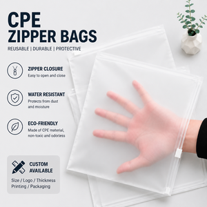 Bolsas con Cierre CPE Reutilizables, Duraderas, Protectoras, Resistentes al Agua, Ecológicas, Personalizables para Almacenamiento y Organización - Product Image 1