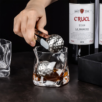 Blocs de glace réutilisables en acier inoxydable, 10 pièces, métal de refroidissement très haut, en forme de boule de Golf, pierres de whisky, ensemble avec boîte cadeau
