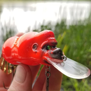 Bán buôn Vua đười ươi đi topeater 64mm nổi crankbaits bề mặt tiếng ồn Mồi Câu Cá Minnow Bass Lắc wobblers - Product Image 3