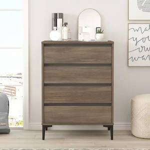 YIFAN moderna cassettiera a 4 cassetti con cassettiera armadio per soggiorno <span class=keywords><strong>ingresso</strong></span> corridoio caratteristica armadietto rustico marrone - Product Image 2