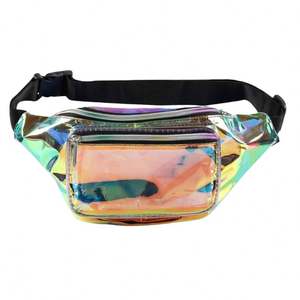 กระเป๋าคาดเอวแฟชั่นโฮโลแกรมสีรุ้งพร้อมเข็มขัดปรับได้ - Product Image 1