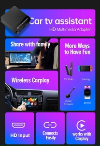 Adaptateur multimédia sans fil CarPlay pour voiture, boîte <span class=keywords><strong>TV</strong></span> Mate AI, adaptateur pour Fire <span class=keywords><strong>Stick</strong></span>, Google <span class=keywords><strong>TV</strong></span>, dongle USB, OEM ODM - Product Image 2