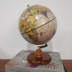 Nhà Máy Bán Buôn Kết Cấu Sáng Tạo Xoay Bằng Gỗ Cơ Sở Giáo Dục Thiết Kế Kim Loại 14.5Cm Bản Đồ Thế Giới Toàn Cầu - Product Image 4