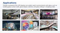 Film LED transparent adhésif pour écran, film pour vitrine de centre commercial, écran intelligent P10 avec HDR10+ et résolution 4K/8K