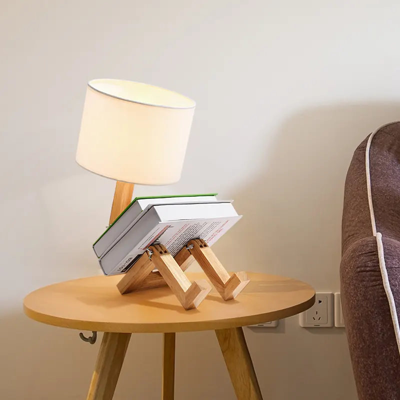 Log stile Europeo piccola lampada da tavolo in stile camera da letto della ragazza semplice e moderno decorazione di stile Giapponese log studio lampada da comodino
