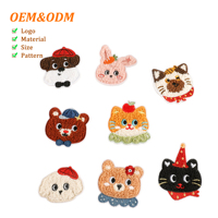 YONGZHU OEM Personalizado al por mayor, Parche de aplique bordado termoadhesivo 3D con patrón de mascotas lindas, Certificado CE, Accesorio para prendas de lona y sombreros