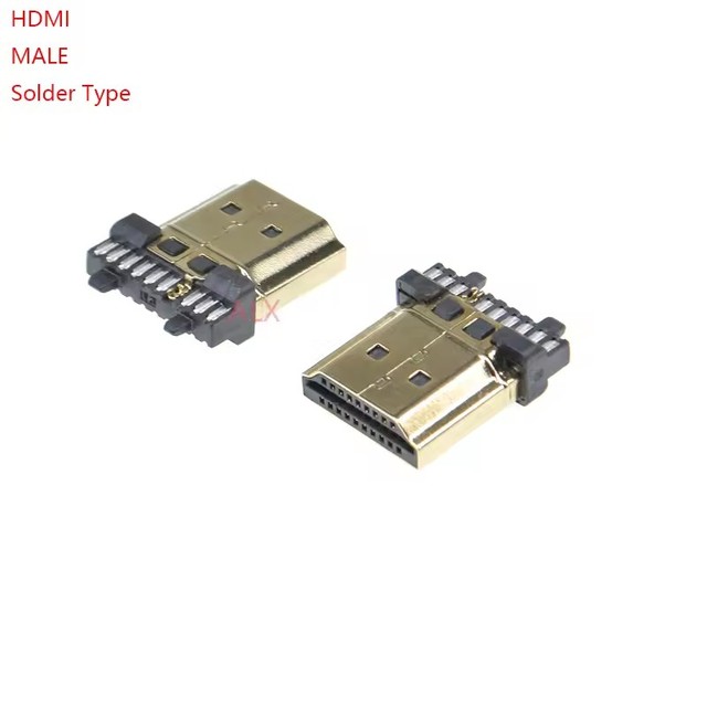 Male plug connector 19PIN 19P Gold-Plated hd 19 PIN Solder type