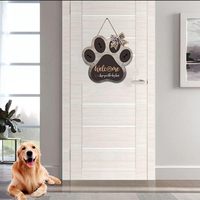 Bienvenue j'espère que vous aimez les chiens signe pour porte d'entrée chiot panneau mural suspendu en bois Plaques murales en forme de patte signe de bienvenue