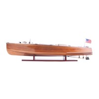 Modelo de Barco de Lujo de Madera de Cedro Pintado a Escala, Hecho a Mano, Chris Craft Triple Cockpit Speed Boat L80, Decoración Náutica Vintage
