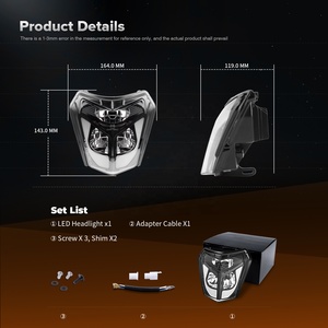 Projecteur de phare LED pour moto tout-terrain SMC-R 690 2019-2022, pour <span class=keywords><strong>KTM</strong></span> EXC XCW 250 <span class=keywords><strong>350</strong></span> 450 501SX <span class=keywords><strong>SXF</strong></span> 125, phare LED réfléchissant - Product Image 3