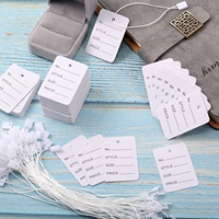 Étiquettes de vêtements en papier Kraft carrées personnalisées, étiquette à tête festonnée, étiquette de bagage, Note de mariage vierge, étiquette de prix à suspendre pour T-shirt à manches longues
