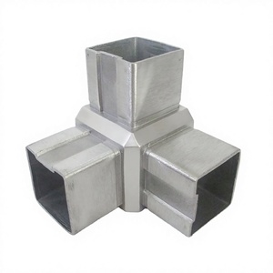 Conectores de Tubería Cuadrados Modernos de Acero Inoxidable de 3 Vías Pintables para Barandillas de Escaleras - Fáciles de Instalar ZF Global Export - Product Image 3
