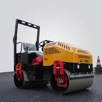 Rouleau compresseur routier à double tambour de 3 tonnes à commande facile, entraînement hydraulique, pour asphalte