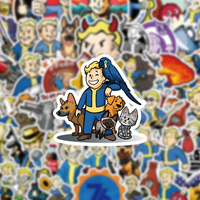 Lot de 50 autocollants FALLOUT pour films et jeux, décorations Vault Boy, pour tasses, bagages, carnets, papeterie, figurines d'anime FALLOUT