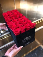 Cadeau de Saint Valentin Vente en gros Artificielle Éternelle Préservée Rose Fleur Décoration Préservée Boîte à Fleurs Boîtes à Fleurs Personnalisées