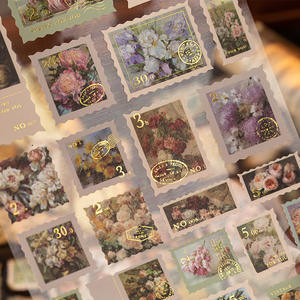 2 autocollants par paquet, thème de timbres vintage de <span class=keywords><strong>la</strong></span> <span class=keywords><strong>collection</strong></span> Sunset Post Office, matériel de décoration pour carnet - Product Image 3