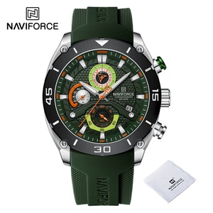 Nouvelle montre NAVIFORCE décontractée, robuste et étanche pour homme, montre sport à quartz, bracelet en silicone souple, chronographe - Product Image 1