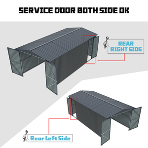 Caseta de Almacenamiento Exterior de Acero Galvanizado, Cobertizo de Jardín Metálico con Recubrimiento en Polvo, Doble Puerta, Refugio para Herramientas de Patio Trasero - Product Image 3