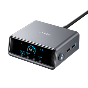 Chargeur Anker Prime 250W GaNPrime 6 ports, chargeur <span class=keywords><strong>rapide</strong></span> de bureau, 4 USB-C, 2 USB-A, écran numérique intelligent pour MacBook, ordinateur portable, iPhone - Product Image 6