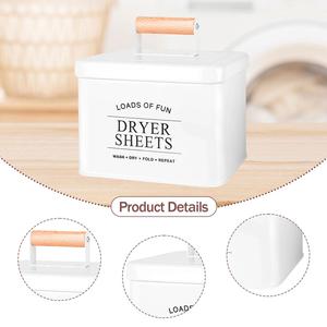 Support en métal pour feuilles de séchage, vente en gros, direct usine, boîte de rangement pour buanderie avec poignée en bois, <span class=keywords><strong>bac</strong></span> de rangement pour la maison - Product Image 5