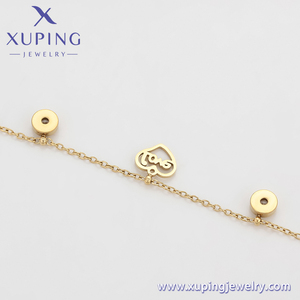 T000753258 Joyería XUPING, <span class=keywords><strong>Tobillera</strong></span> de Acero Inoxidable Trenzado Dorado, Estilo Simple y Lujoso, Color Oro 14K - Product Image 5