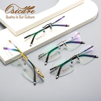 Lunettes de vue de haute qualité pour hommes, lunettes de luxe, monture optique sans monture en titane pour hommes, vente en gros