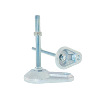 Pied de meuble robuste en acier au carbone avec base fixe réglable à bride métallique pour tables de chambre, lits et armoires