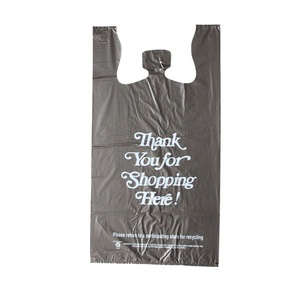 Sacs à provisions biodégradables recyclés en PVC pour épicerie de supermarché imprimés avec logo personnalisé - Product Image 3