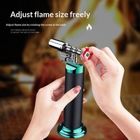 Pistolet à flamme métallique haute puissance, allume-gaz butane à soufflage direct, coupe-vent, rechargeable